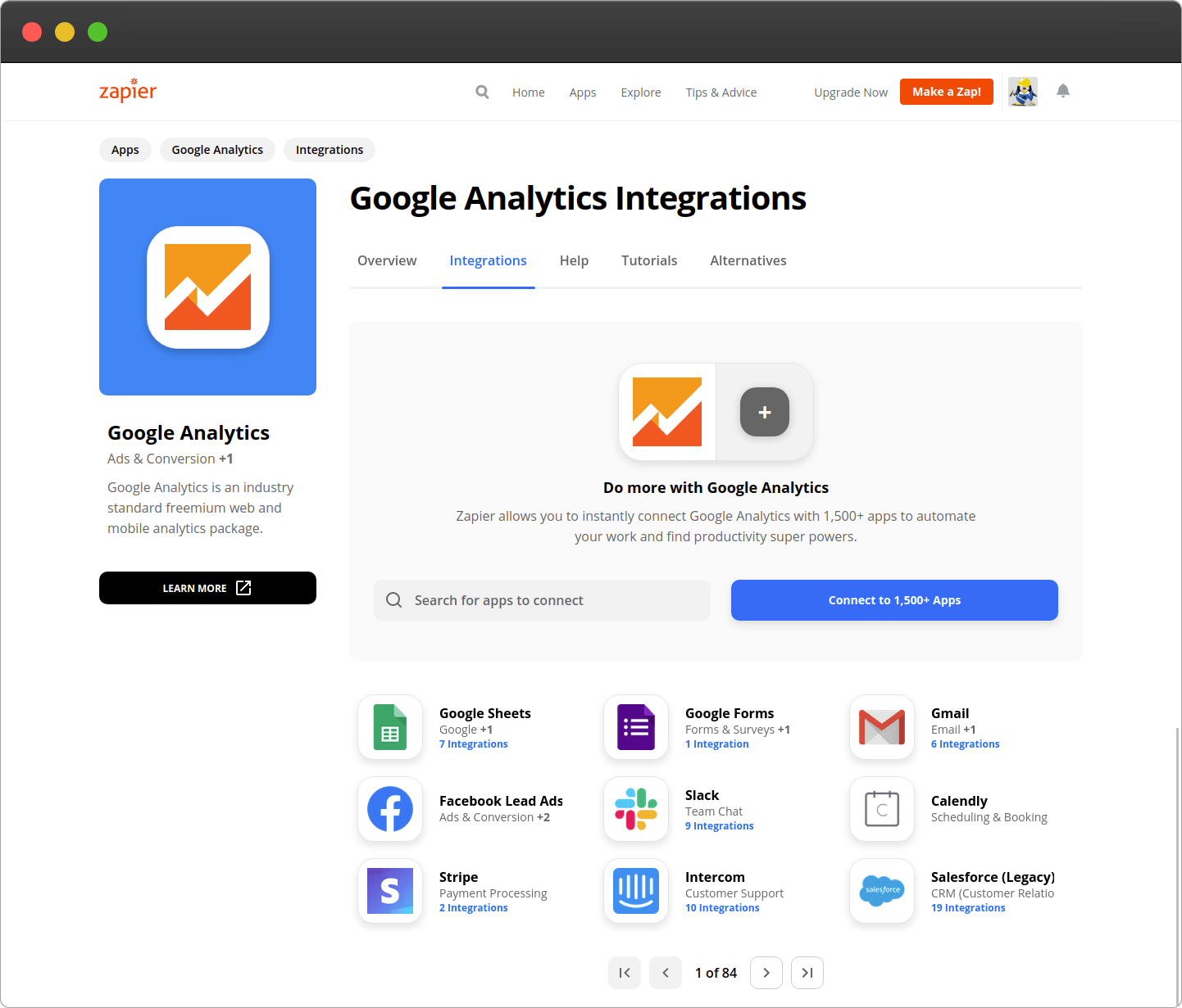 Google Analytics Zapier